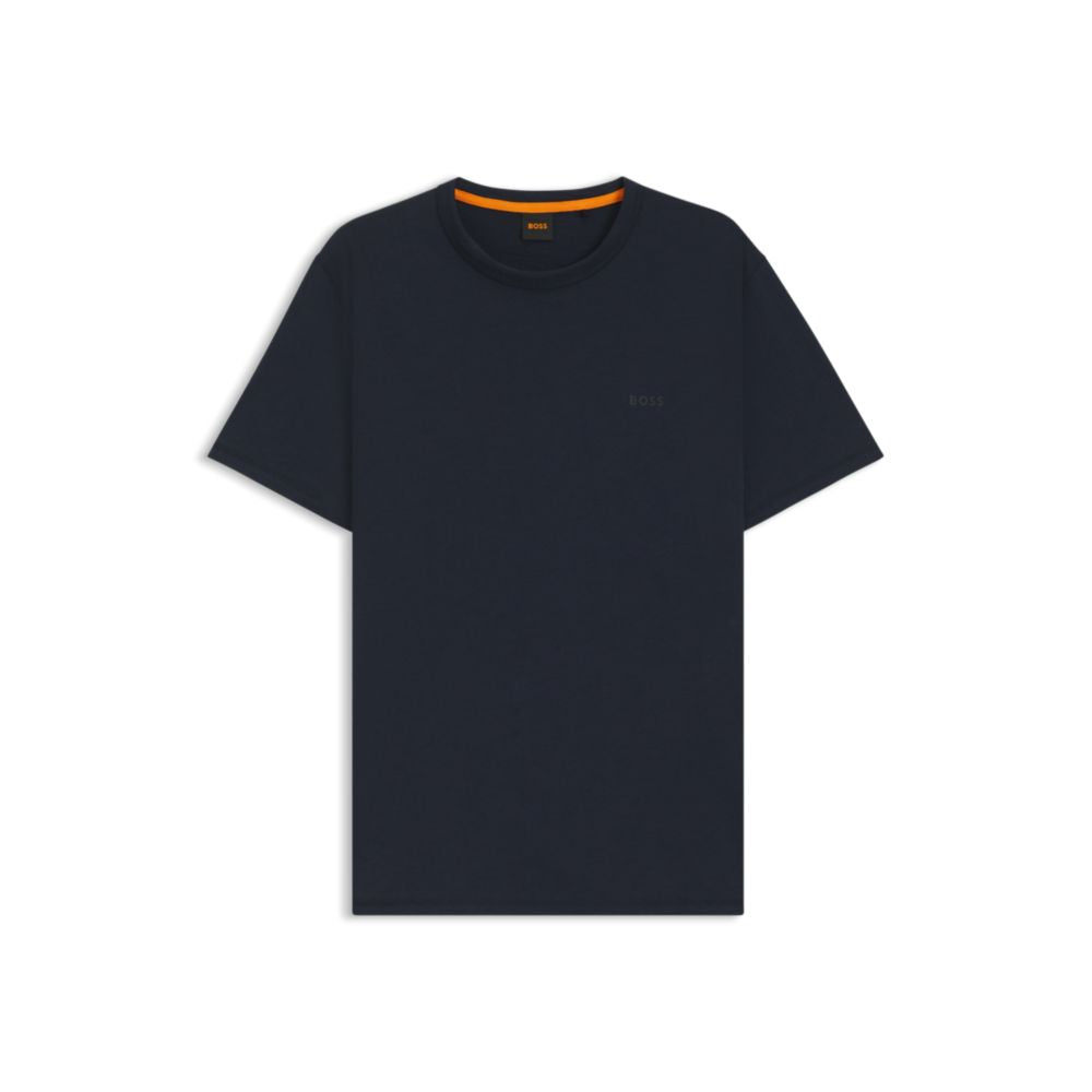 𝐁𝐎𝐒𝐒 Camiseta de corte regular de algodón flameado con detalle de logotipo MSM75