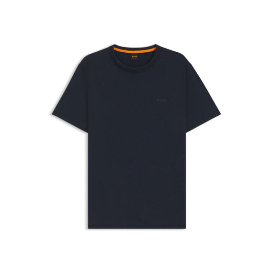 𝐁𝐎𝐒𝐒                                        Camiseta de corte regular de algodón flameado con detalle de logotipo                                  MSM75