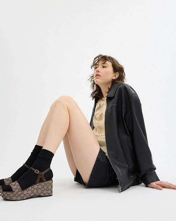 COACH | Gale Wedge Sandal In Signature Jacquard | Sandalias de cuña