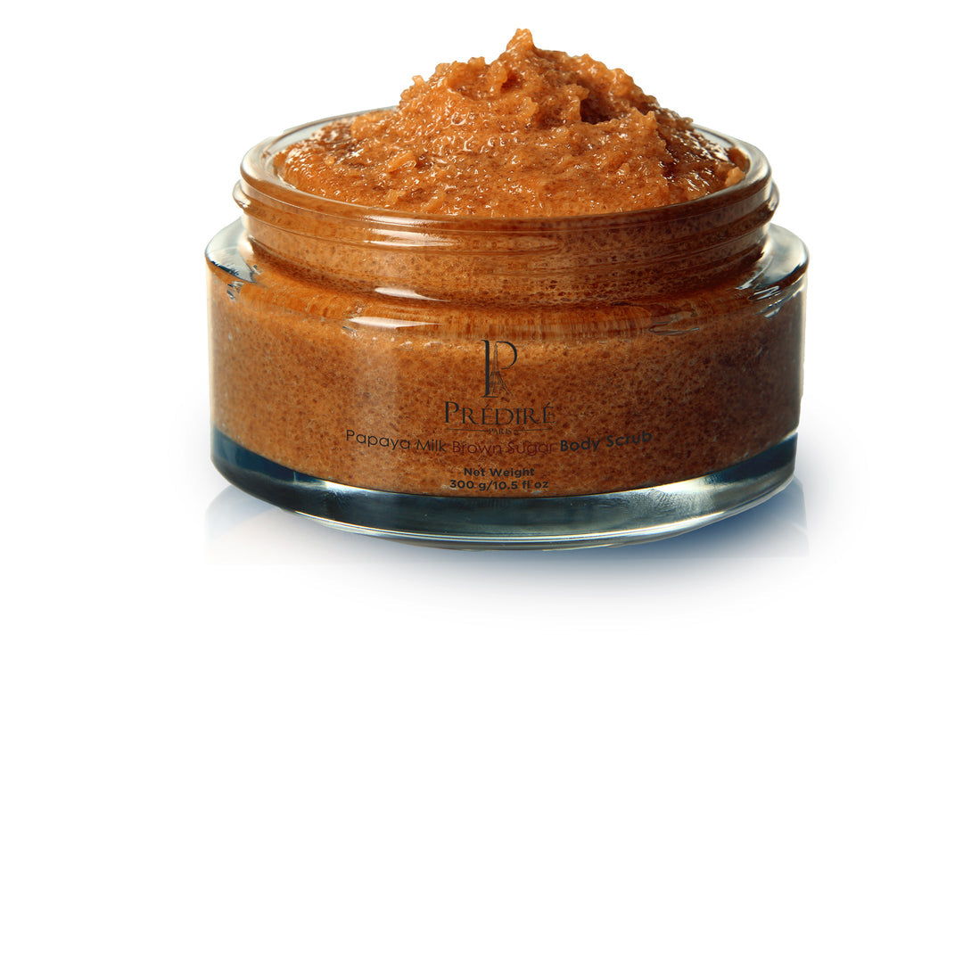 PREDIRE PARIS | Papaya Milk Brown Sugar Body Scrub | Exfoliante Corporal De Leche De Papaya Y Azúcar Morena
