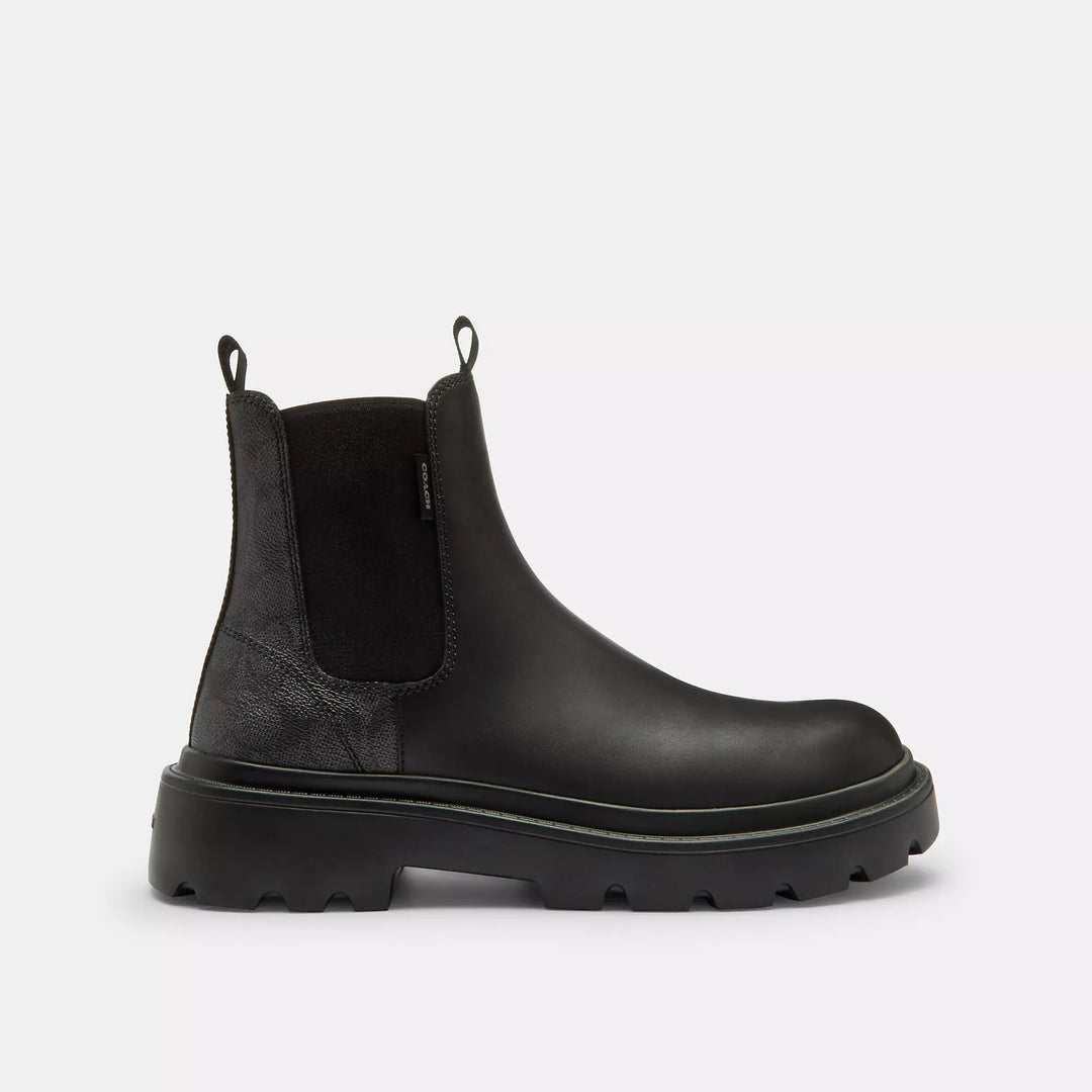 COACH | Chelsea Boot With Signature Canvas | botas negras de hombre