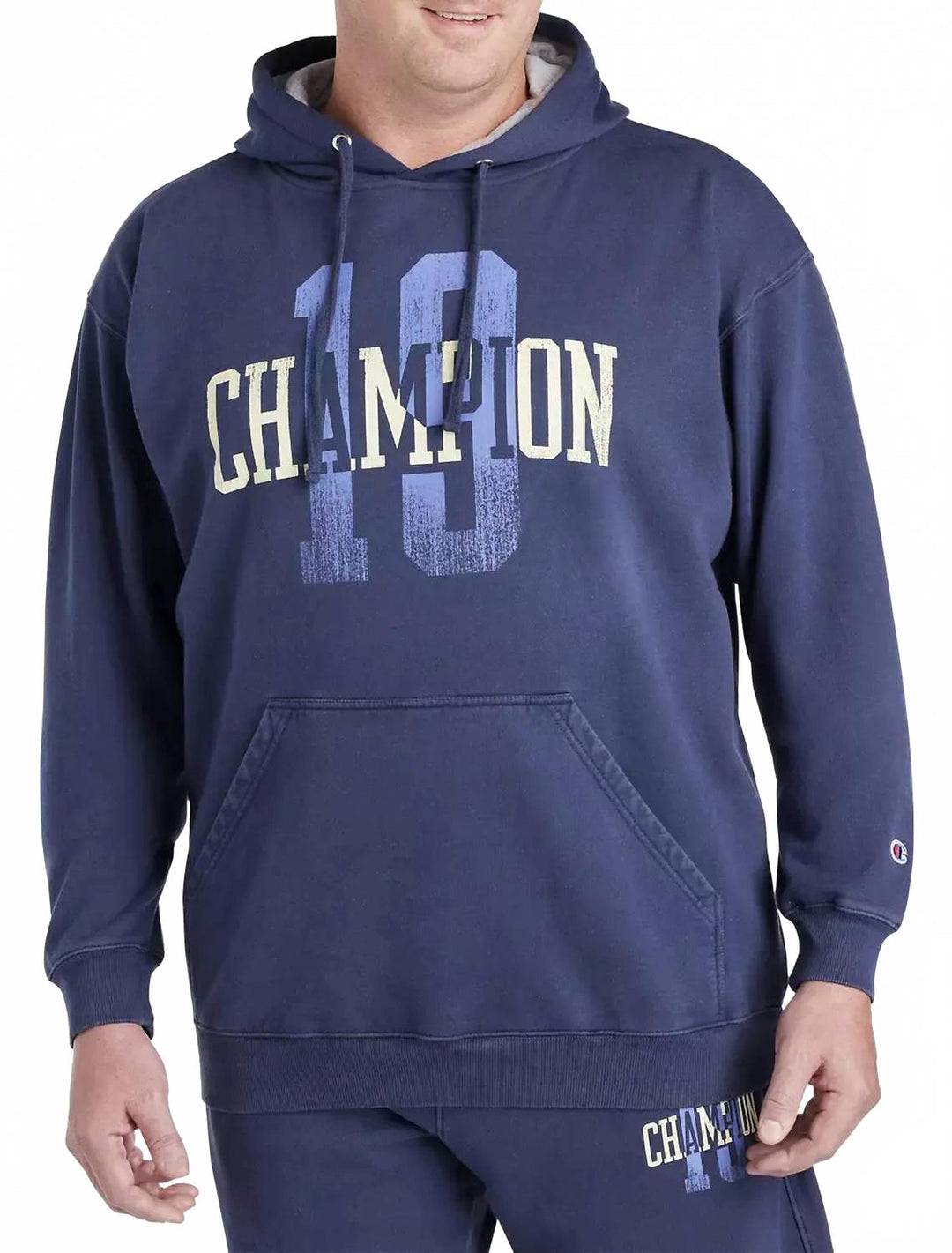 𝐂𝐇𝐀𝐌𝐏𝐈𝐎𝐍 Sudadera con capucha Stone Crush Blue 19 MSM40