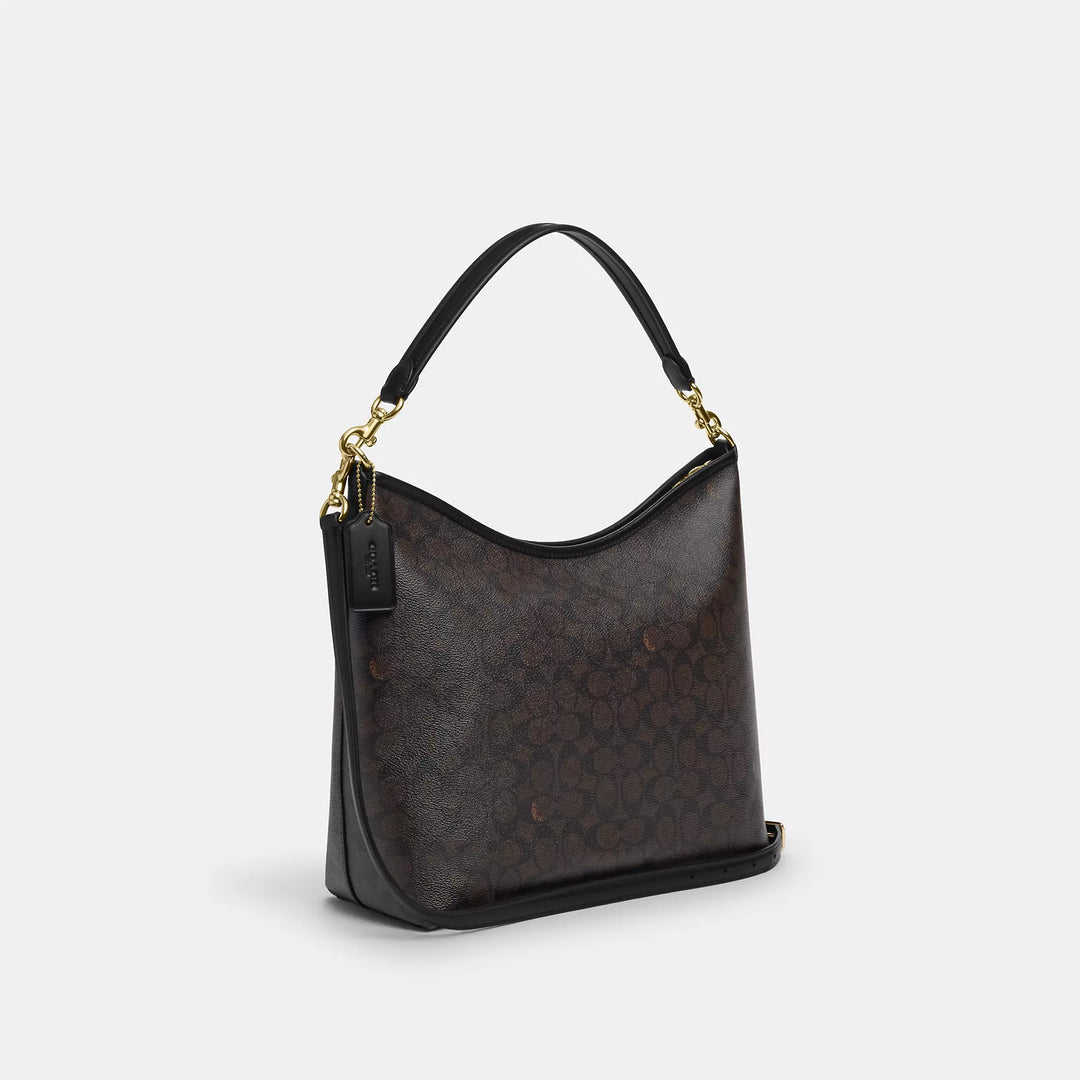 COACH | Laurel Large Shoulder Bag In Signature Canvas | Bolso café de mujer