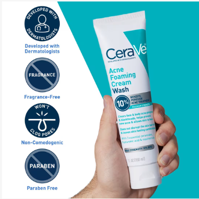 CeraVe | Foaming Cream Wash | Crema Espumosa para Acné