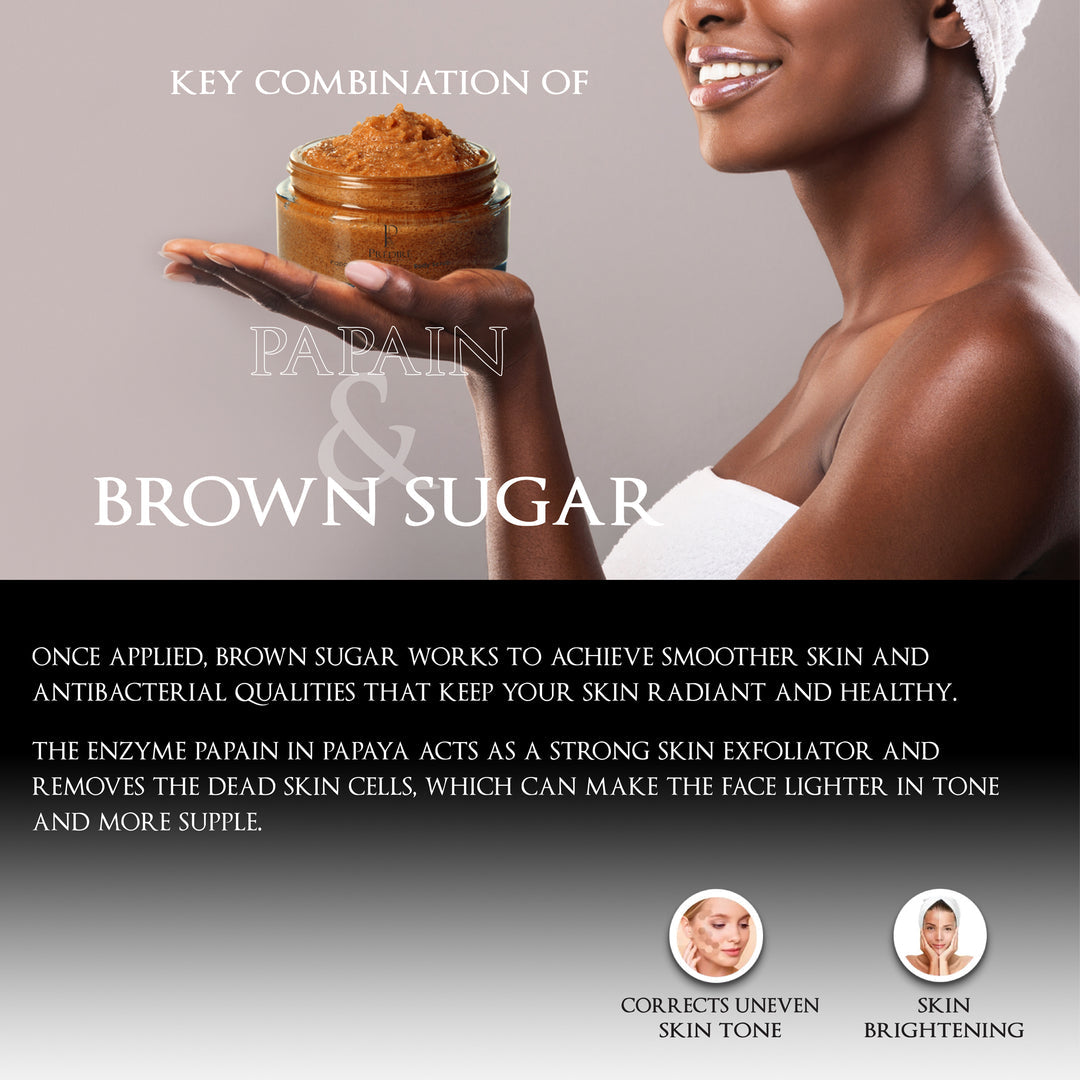 PREDIRE PARIS | Papaya Milk Brown Sugar Body Scrub | Exfoliante Corporal De Leche De Papaya Y Azúcar Morena