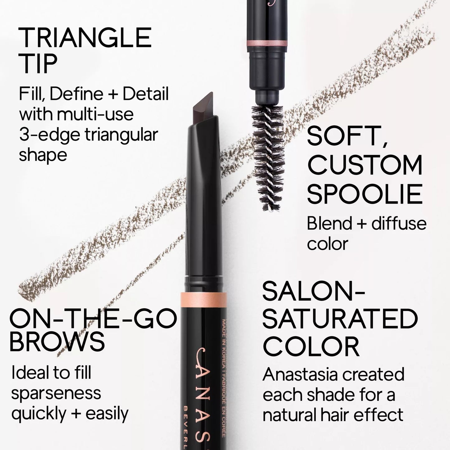 Anastasia Beverly Hills | Brow Definer 3-in-1 Triangle Tip | Lápiz de cejas 3 en 1.