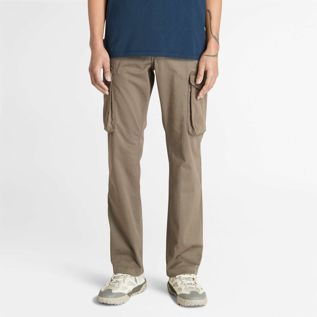 𝐓𝐈𝐌𝐁𝐄𝐑𝐋𝐀𝐍𝐃 Pantalón cargo de sarga para hombre TIM50