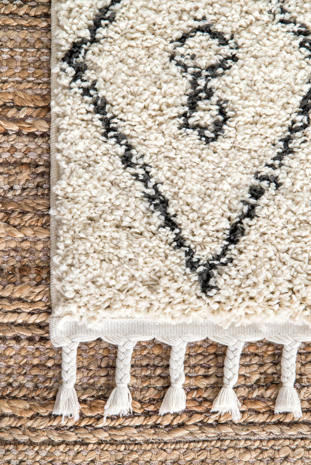 šššššš Alfombra marroquĆ con borlas y enrejado de Chrissy NU016