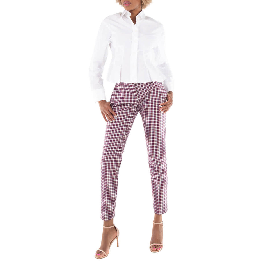 𝐁𝐔𝐑𝐁𝐄𝐑𝐑𝐘☑️              Pantalones de vestir de algodón a cuadros de corte recto Hanover