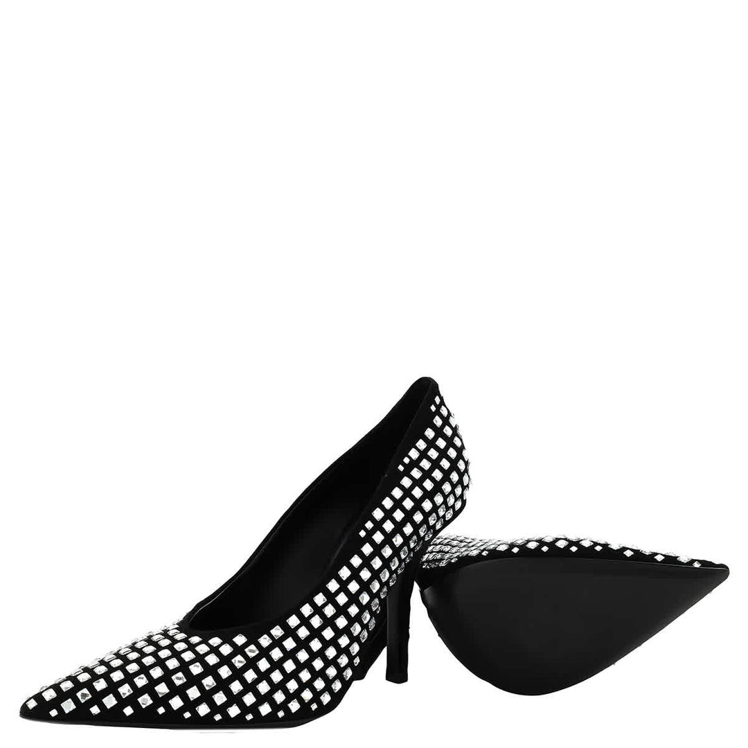 𝐁𝐔𝐑𝐁𝐄𝐑𝐑𝐘 ☑️ Zapatos de tacón de piel con punta puntiaguda y detalle de cristal de Madelina