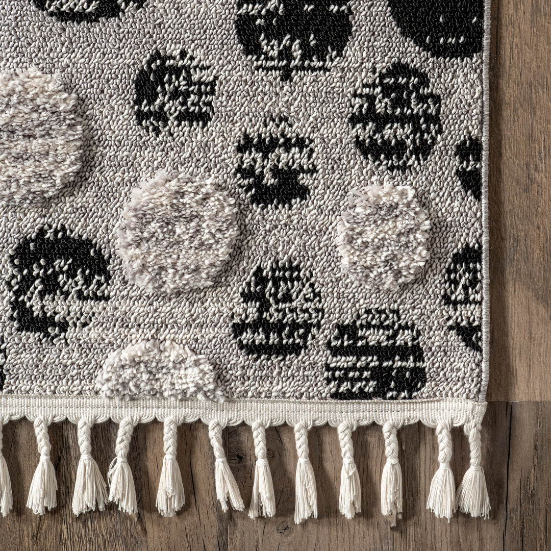 šššššš Alfombra moderna con borlas de guijarros Carli NU028