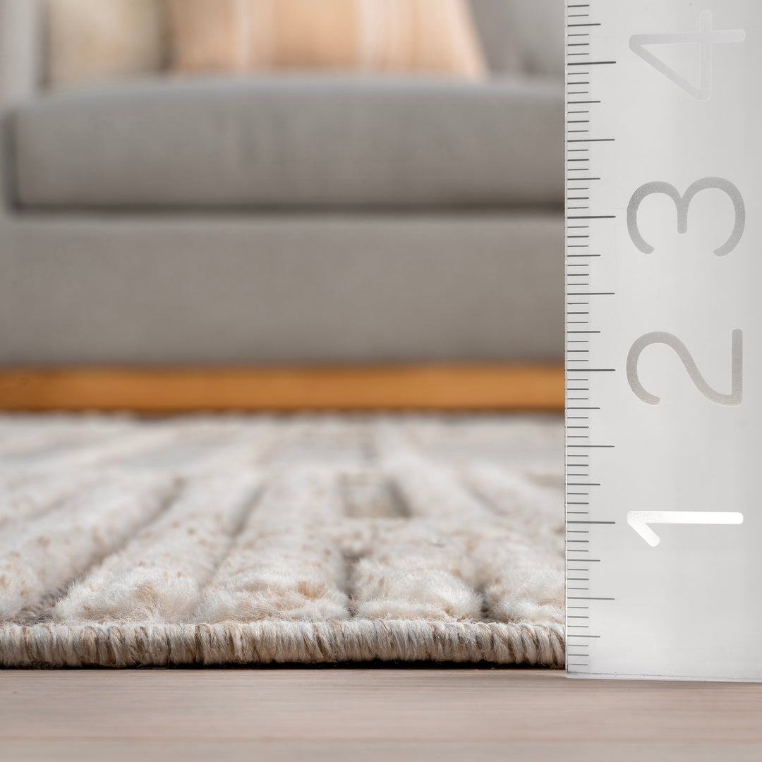 𝐍𝐔𝐋𝐎𝐎𝐌 Alfombra moderna con flecos altos y bajos de Ismene NU015