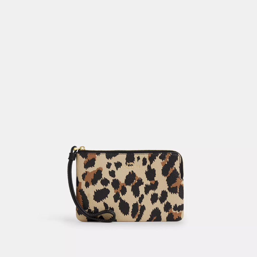 𝐂𝐎𝐀𝐂𝐇                     Bolso de mano con cremallera en las esquinas y estampado de leopardo          CO0010