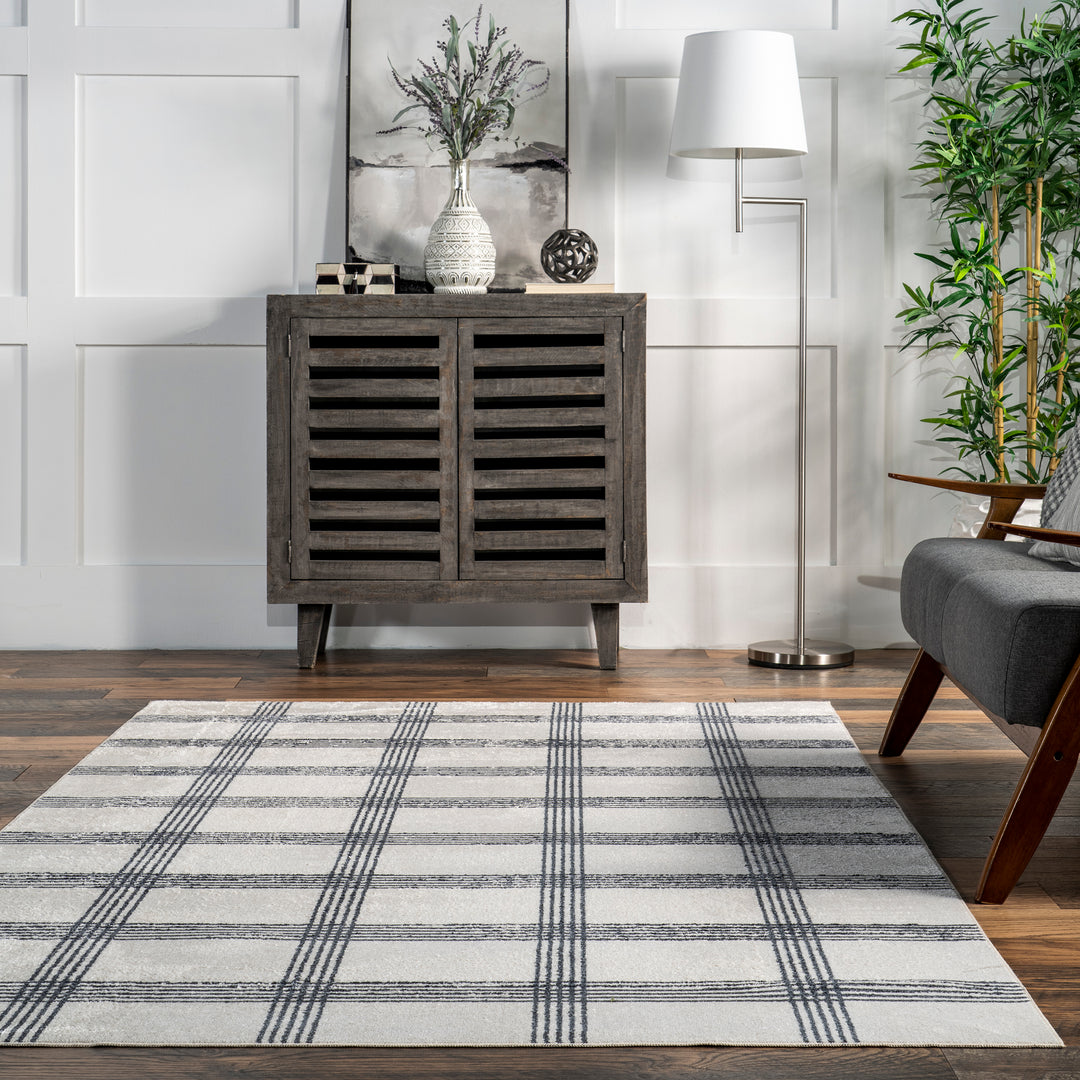 𝐍𝐔𝐋𝐎𝐎𝐌 Alfombra moderna a cuadros Lenci Spinclean lavable a máquina NU011