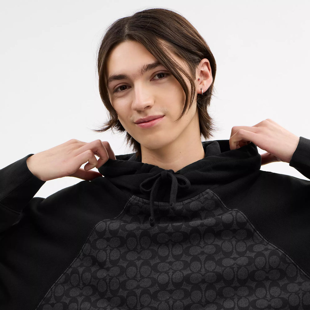 𝐂𝐎𝐀𝐂𝐇              Sudadera con capucha de algodón orgánico con la firma                 CO0014