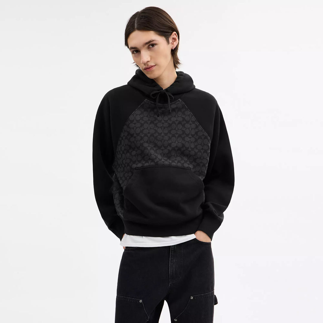 𝐂𝐎𝐀𝐂𝐇              Sudadera con capucha de algodón orgánico con la firma                 CO0014