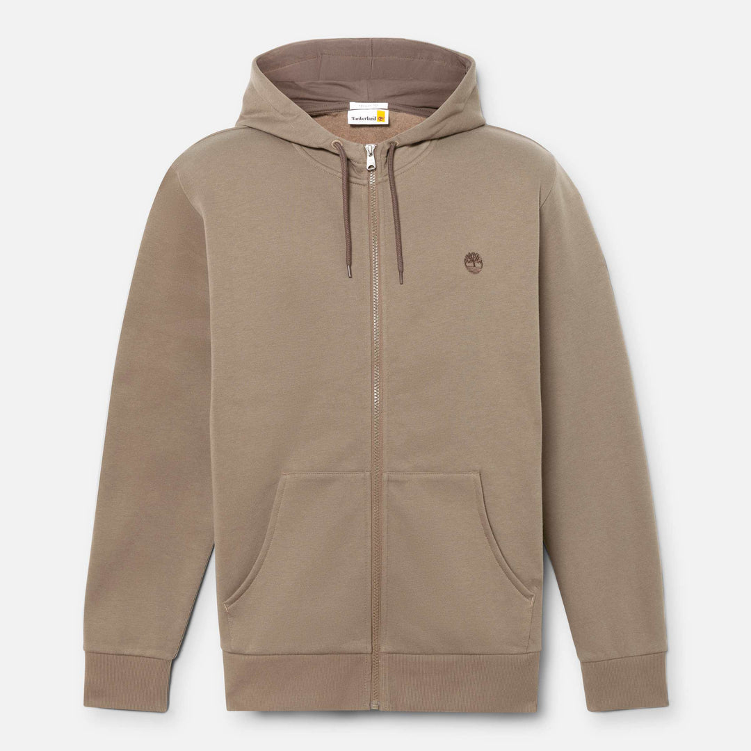 šššššššššš Sudadera con capucha y cremallera cepillada en la espalda con logotipo de Oyster River para hombre TIM24