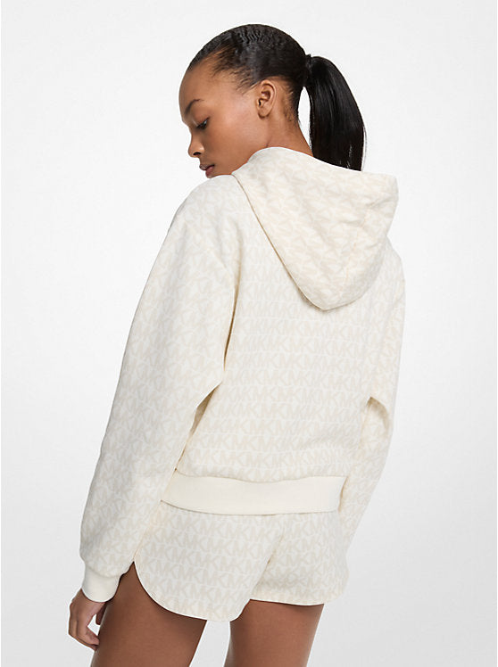 𝐌𝐈𝐂𝐇𝐀𝐄𝐋 𝐊𝐎𝐑𝐒 Sudadera corta con capucha de mezcla de algodón y logotipo exclusivo             MK0083