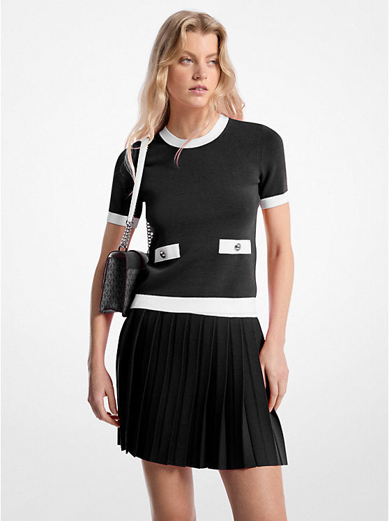 ššššššš šššš                              SuĆ©ter de manga corta de punto elĆ”stico                            MK0024