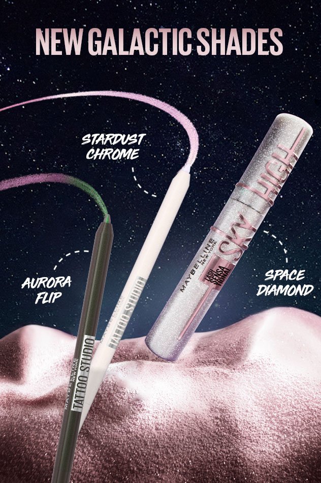 𝐌𝐀𝐘𝐁𝐄𝐋𝐋𝐈𝐍𝐄                       Máscara de pestañas Lash Sensational Sky High Space Diamond Glitter                          May8