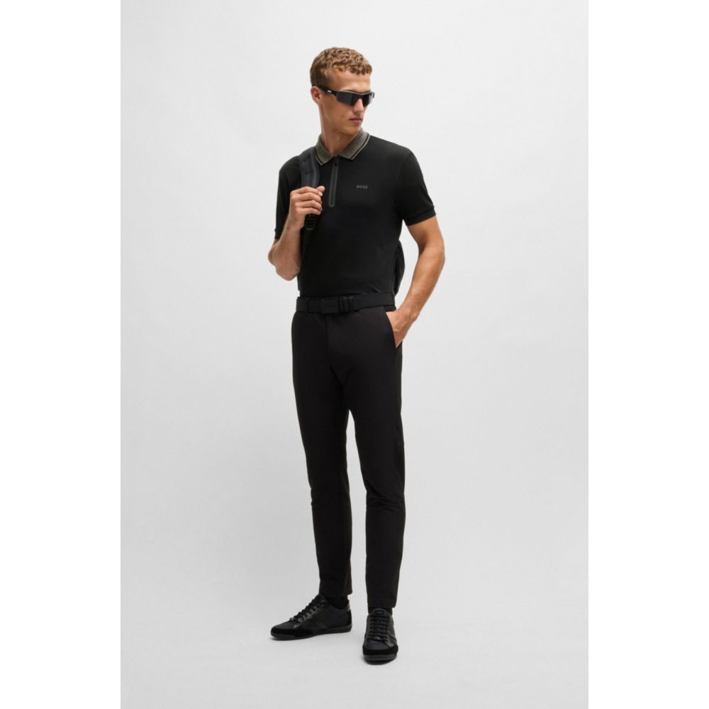 𝐁𝐎𝐒𝐒 Polo de corte regular de algodón interlock con detalle de logotipo
MSM59