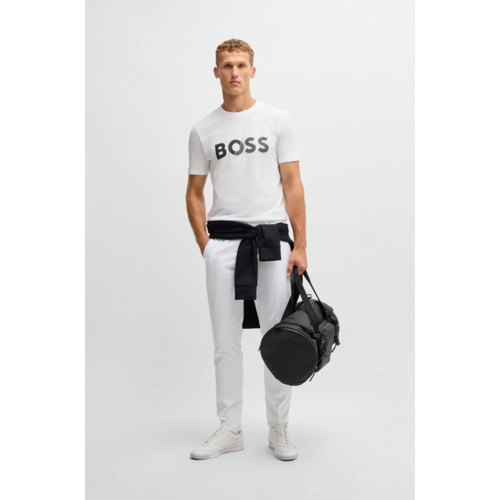 𝐁𝐎𝐒𝐒 camiseta de jersey de algodón con logotipo grande MSM73