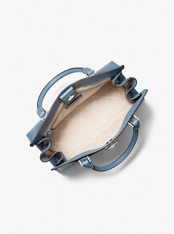 ššššššš šššš     Bolso satchel mediano de piel y rayas con relieve de serpiente de Hamilton MK0079