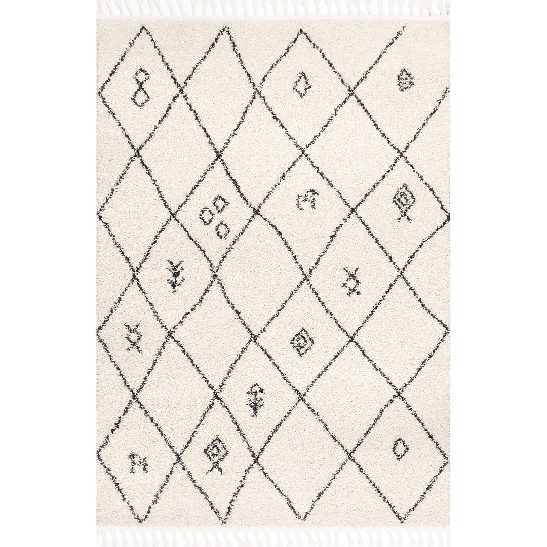 šššššš Alfombra marroquĆ con borlas y enrejado de Chrissy NU016