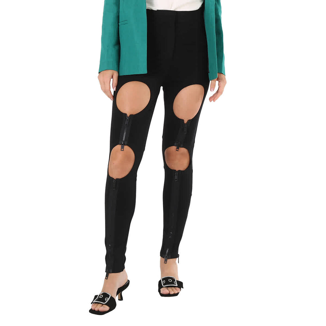 𝐁𝐔𝐑𝐁𝐄𝐑𝐑𝐘 ☑️ Vaqueros ajustados negros con aberturas y detalle de cremallera para mujer