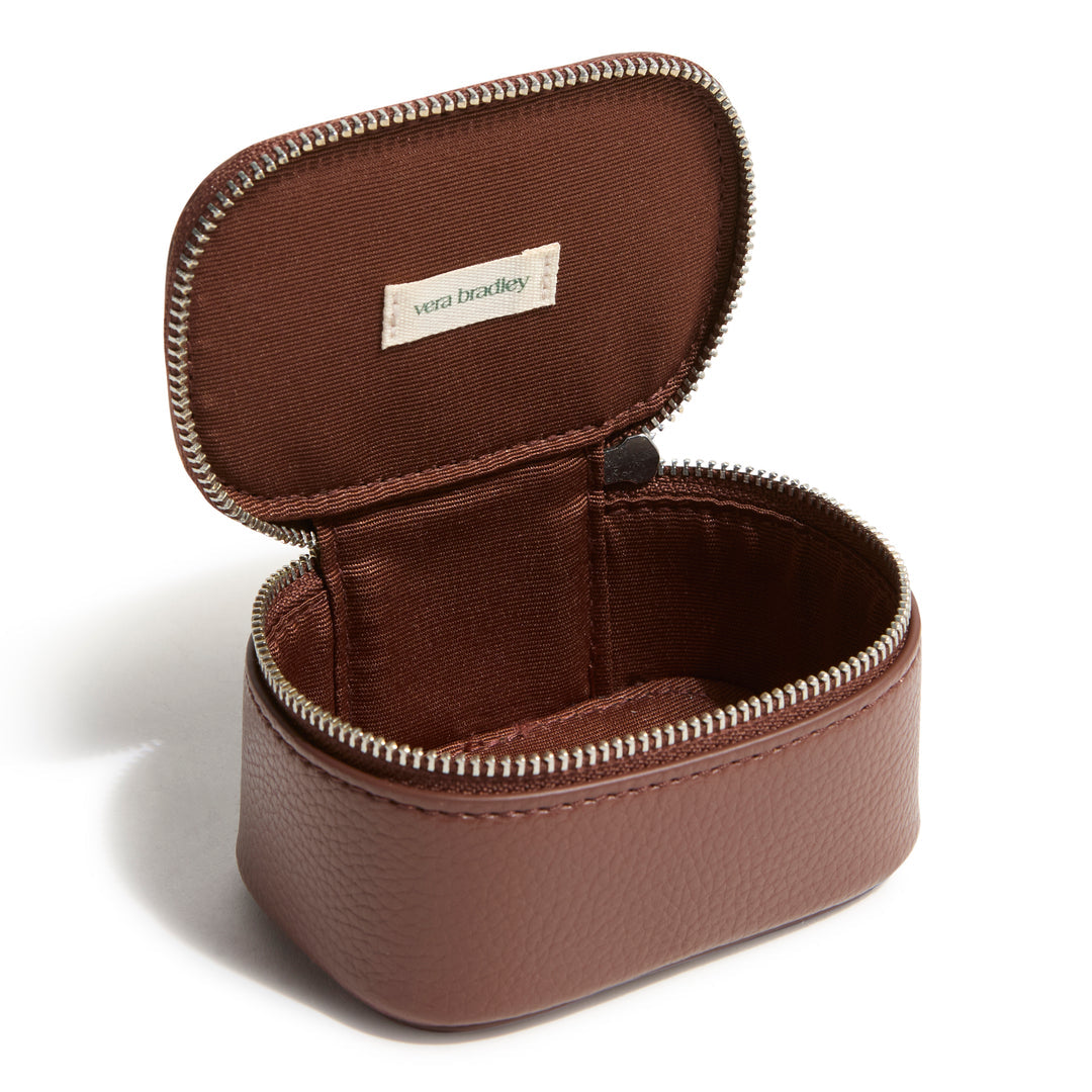 VERA BRADLEY | Faux Leather Mini Zip Case | Neceser café