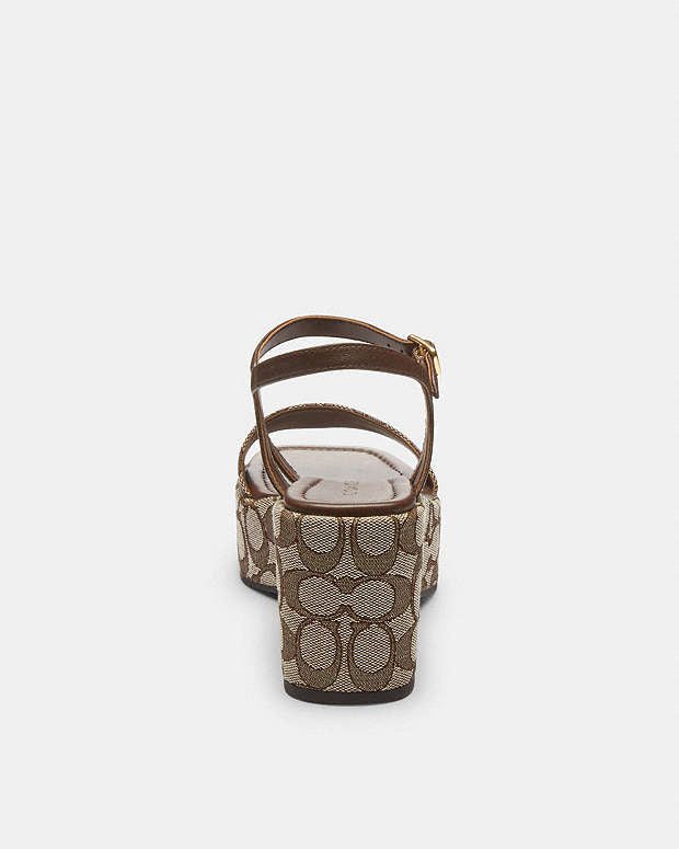COACH | Gale Wedge Sandal In Signature Jacquard | Sandalias de cuña