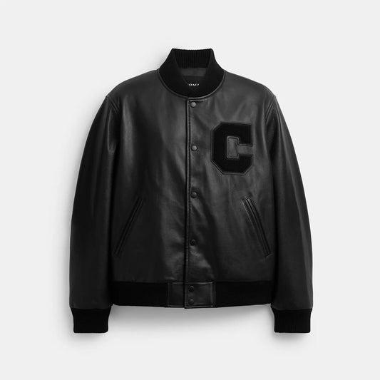 COACH | Leather Varsity Jacket | chamarra de caballero