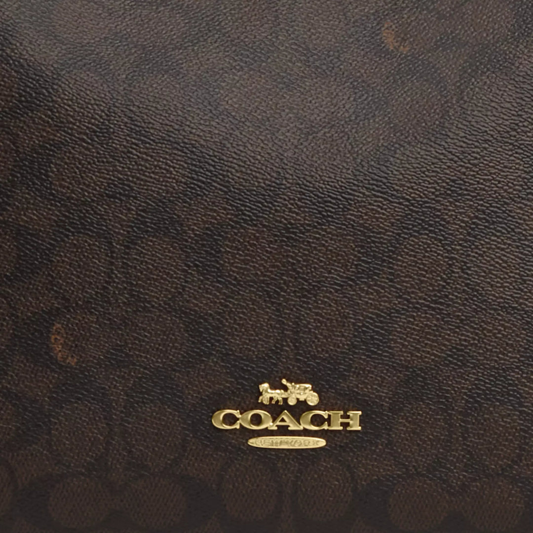 COACH | Laurel Large Shoulder Bag In Signature Canvas | Bolso café de mujer