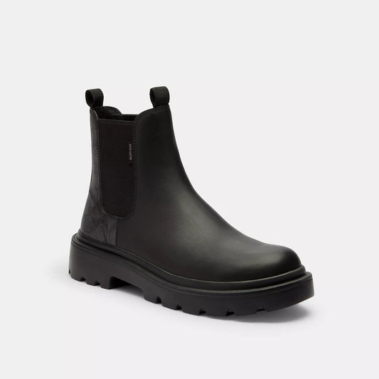 COACH | Chelsea Boot With Signature Canvas | botas negras de hombre
