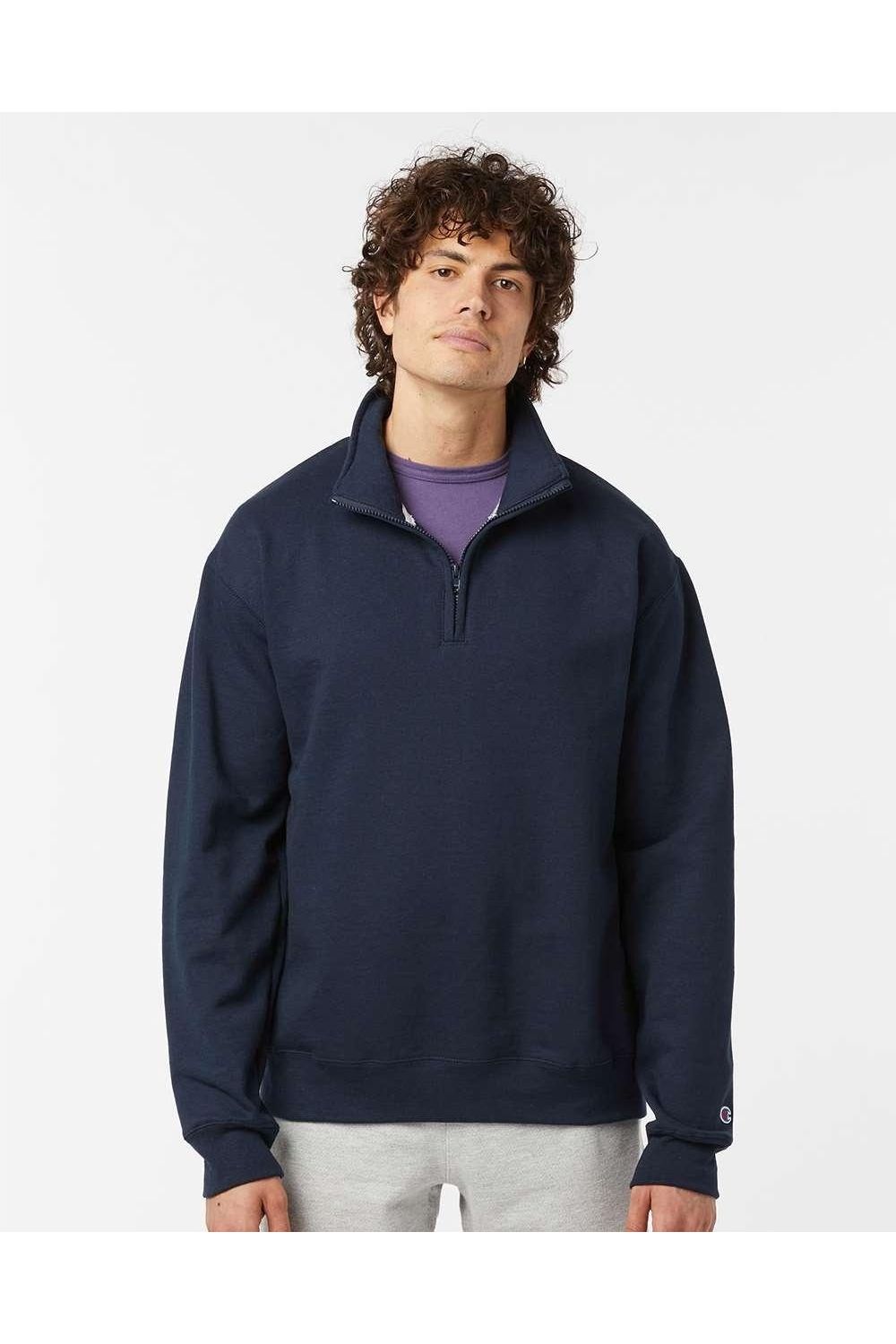 𝐂𝐇𝐀𝐌𝐏𝐈𝐎𝐍                        Sudadera Powerblend con cremallera de un cuarto.      MSM4