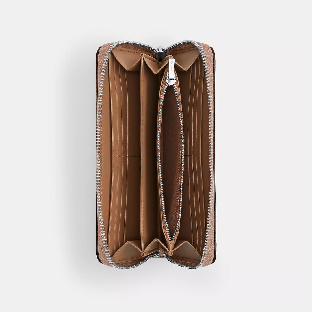 COACH |  Long Zip Around Wallet In Signature Canvas | Cartera rosa