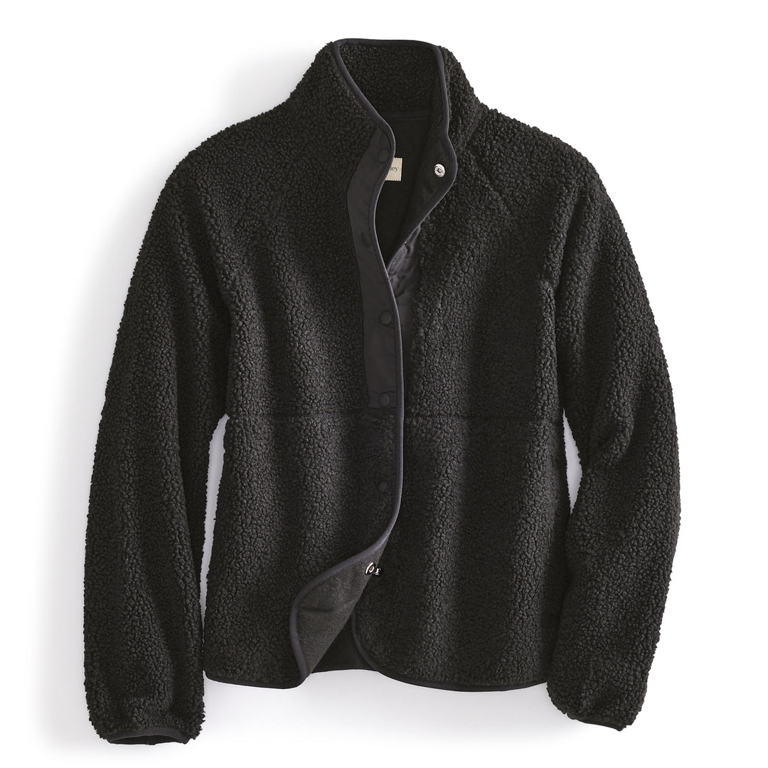 Vera Bradley | Fleece Teddy Fleece Full-Snap Jacket | chamarra negra de dama