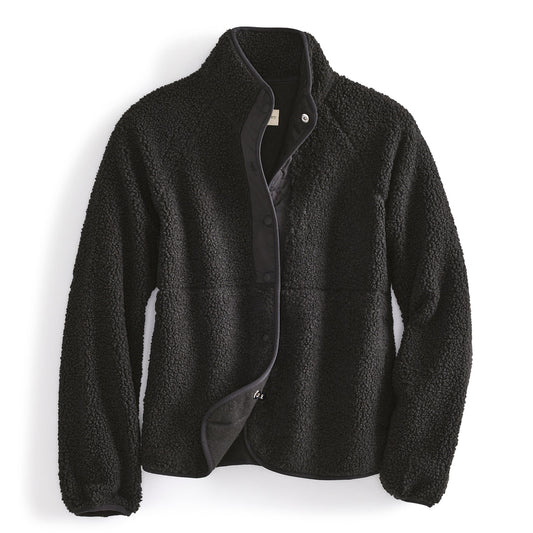 Vera Bradley | Fleece Teddy Fleece Full-Snap Jacket | chamarra negra de dama