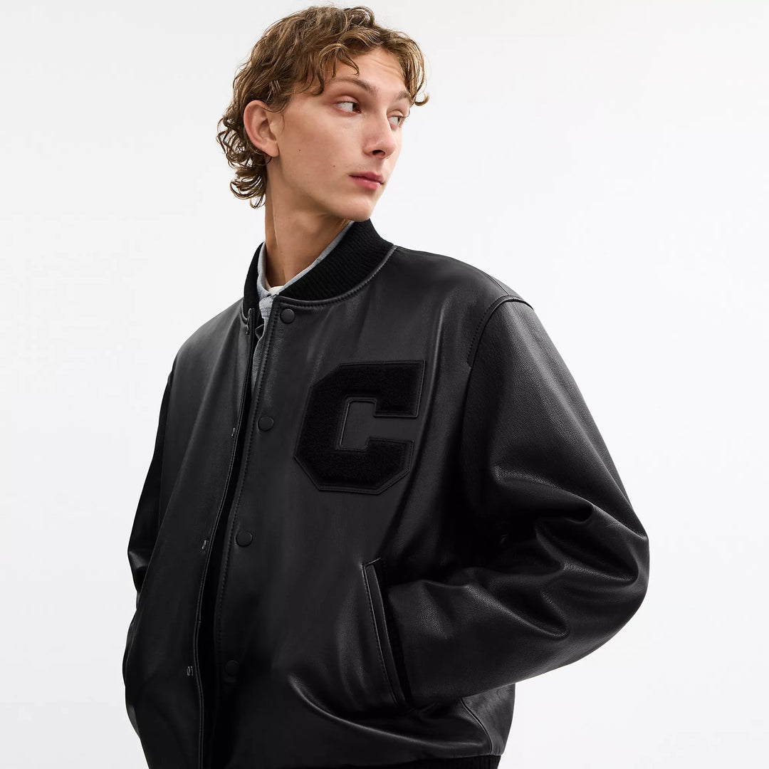 COACH | Leather Varsity Jacket | chamarra de caballero