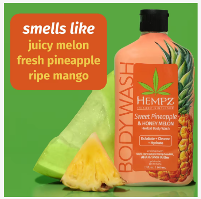Hempz | Sweet Pineapple & Honey Melon | Gel de baño herbal Piña & Melón