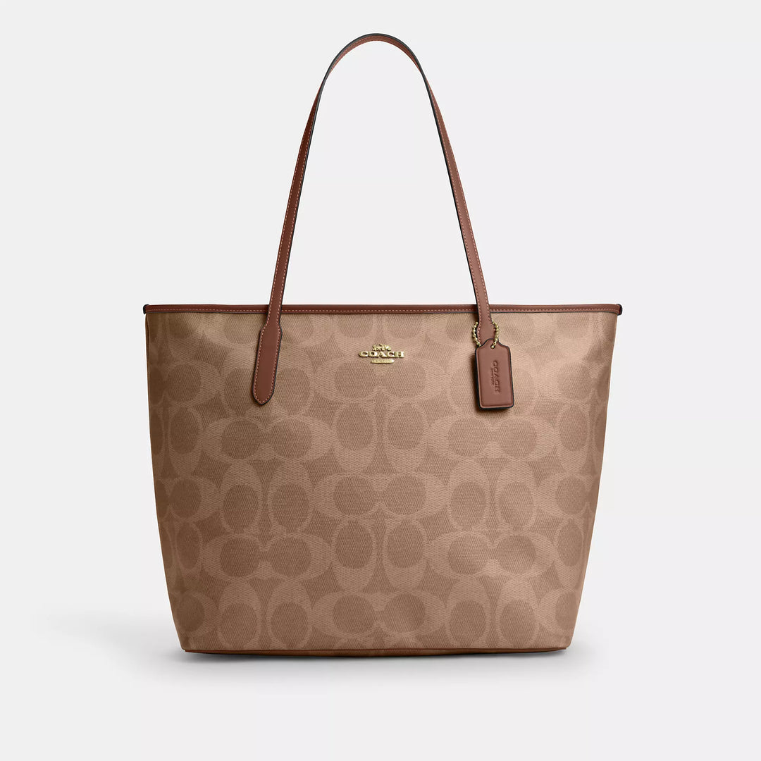 COACH |
Large City Tote Bag In Maxi Signature Canvas | Bolso de mano grande