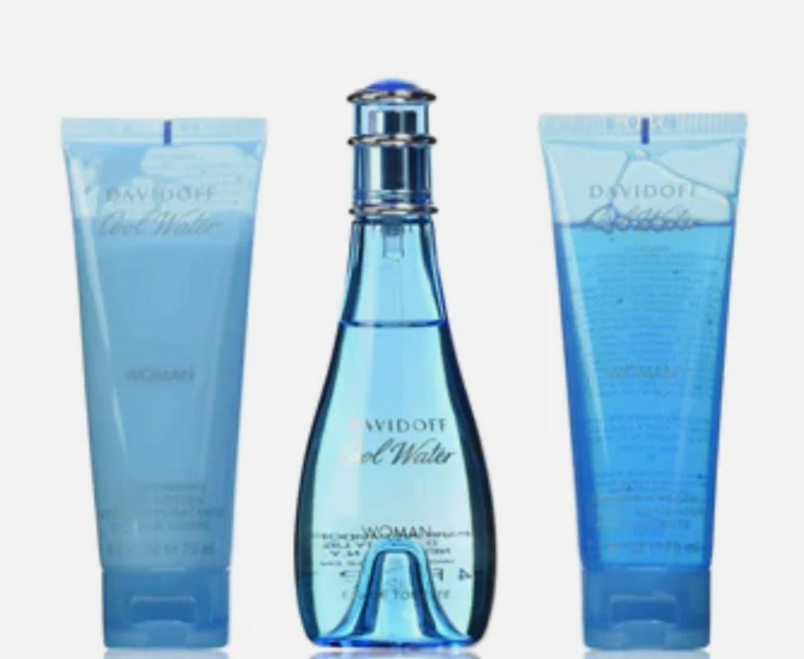 𝐃𝐀𝐕𝐈𝐃𝐎𝐅𝐅                             Cool Water Set De Regalo De 3 Piezas Set De Regalo De 3 Piezas Con 3,4 Oz Edt                     PRF6