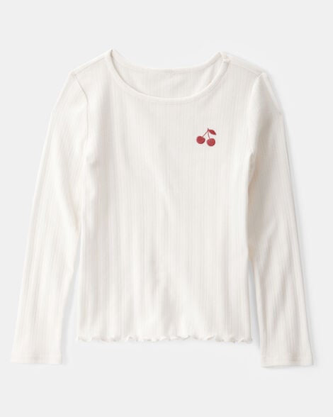 Carter's |
Kid Cherry Embroidered Long-Sleeve Top | blusa manga larga cereza