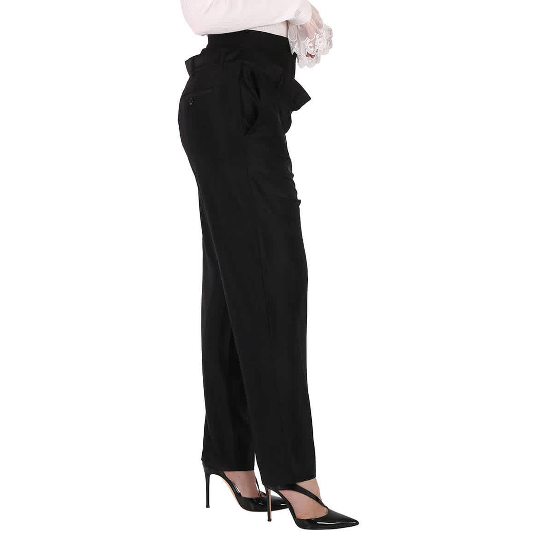 𝐁𝐔𝐑𝐁𝐄𝐑𝐑𝐘 ☑️                Pantalones de jersey negros de cintura doble Lombardy para mujer
