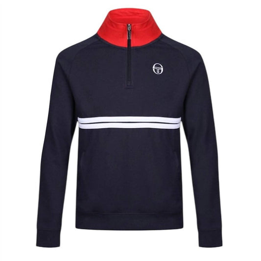 𝐒𝐄𝐑𝐆𝐈𝐎 𝐓𝐀𝐂𝐂𝐇𝐈𝐍𝐈 Chaqueta estilo tracktop con cremallera de 1/4 Dallas para hombre en azul marino TAC35