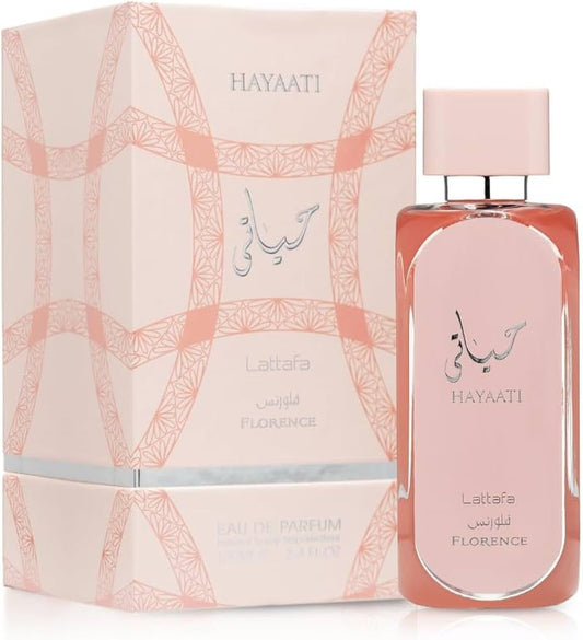 𝐋𝐀𝐓𝐓𝐀𝐅𝐀                   Hayaati Florence para mujer Eau de Parfum Spray, 3.4 onzas                             PER12