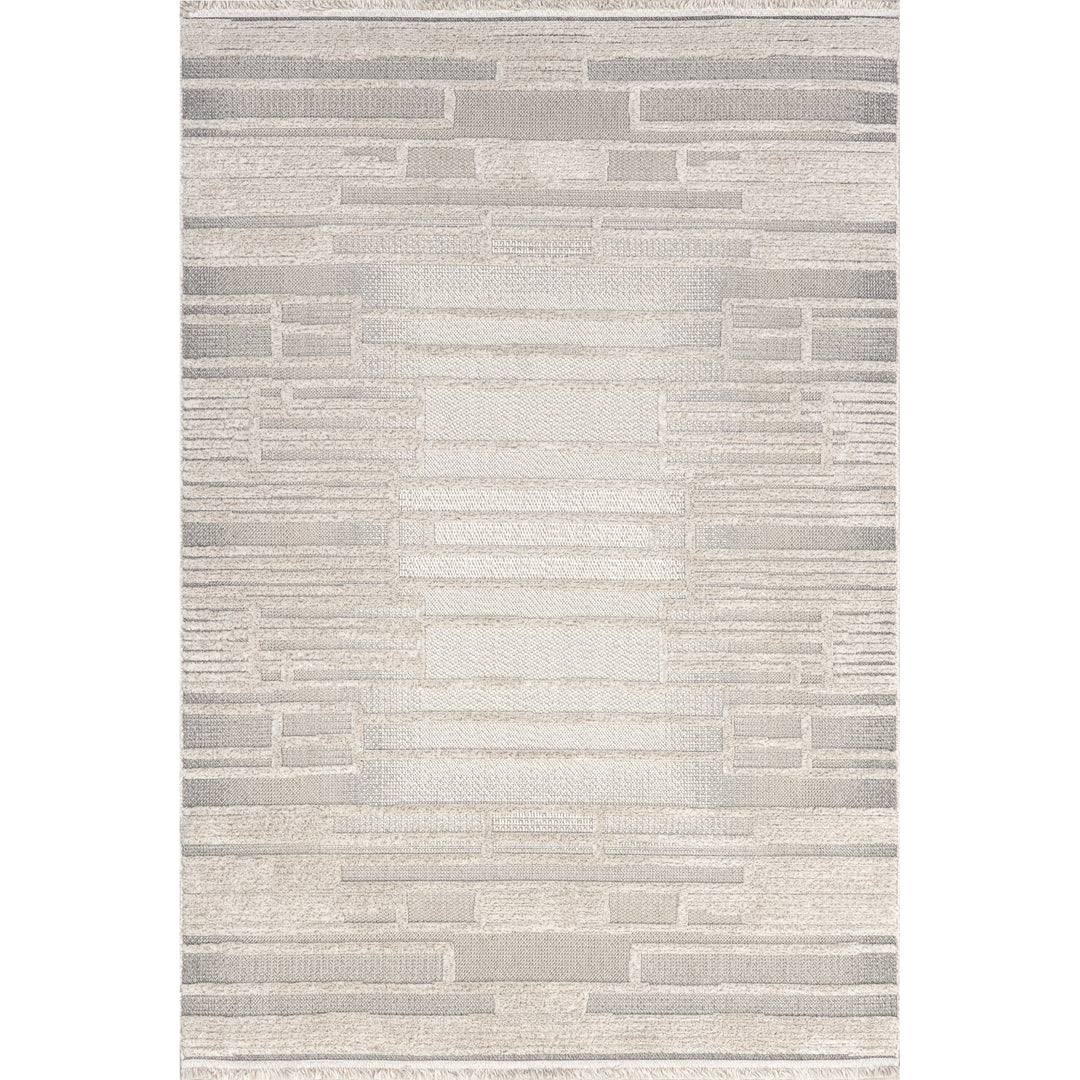 𝐍𝐔𝐋𝐎𝐎𝐌           Alfombra moderna con flecos altos y bajos de Ismene                    NU015