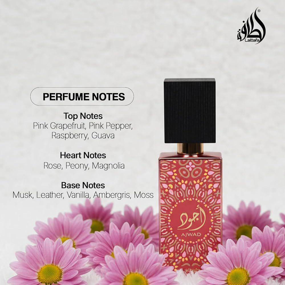 𝐋𝐀𝐓𝐓𝐀𝐅𝐀                      Ajwad Pink To Pink para mujer Eau de Parfum Spray, 60 ml PER27