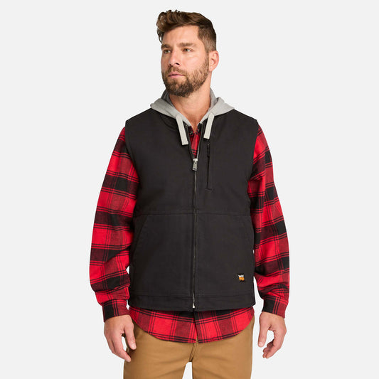 𝐓𝐈𝐌𝐁𝐄𝐑𝐋𝐀𝐍𝐃          Chaleco de lona con forro polar Pro Gritman para hombre                          TIM12