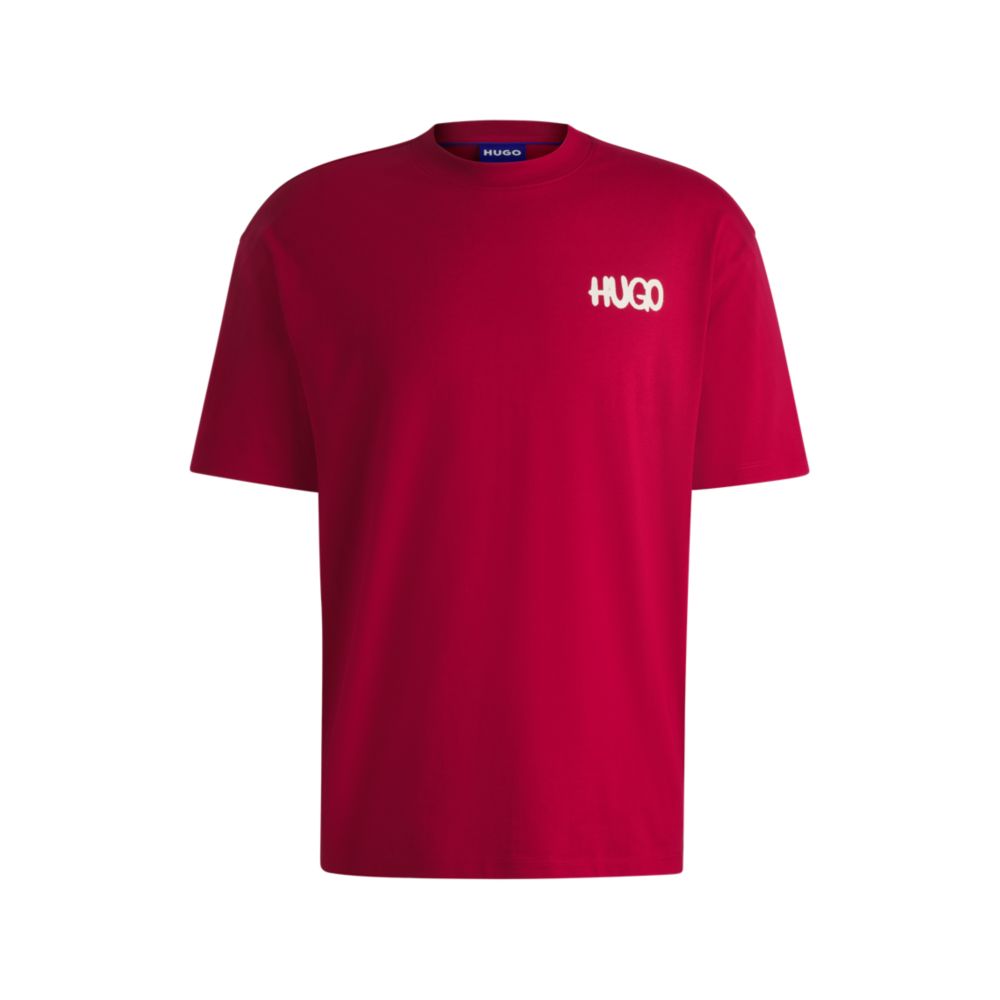 𝐁𝐎𝐒𝐒                                          Camiseta de jersey de algodón con logotipo feliz
MSM71